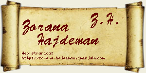Zorana Hajdeman vizit kartica